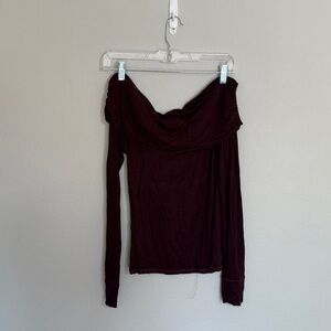 Forever 21 Burgundy Off-Shoulder Top - small